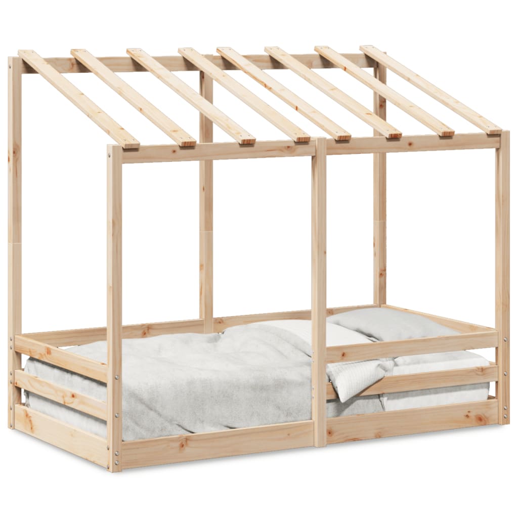 Barneseng med tak 80x160 cm heltre furu