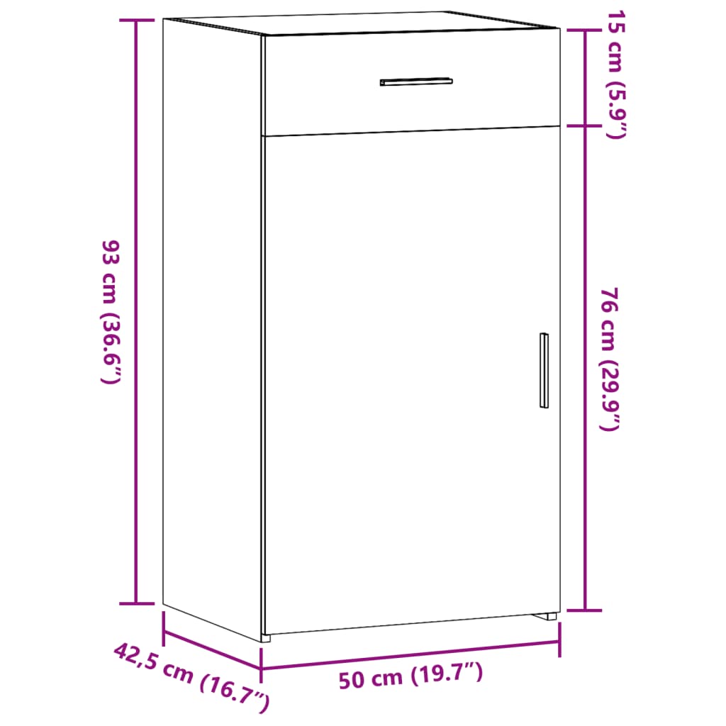 Skjenk sonoma eik 50x42,5x93 cm konstruert tre