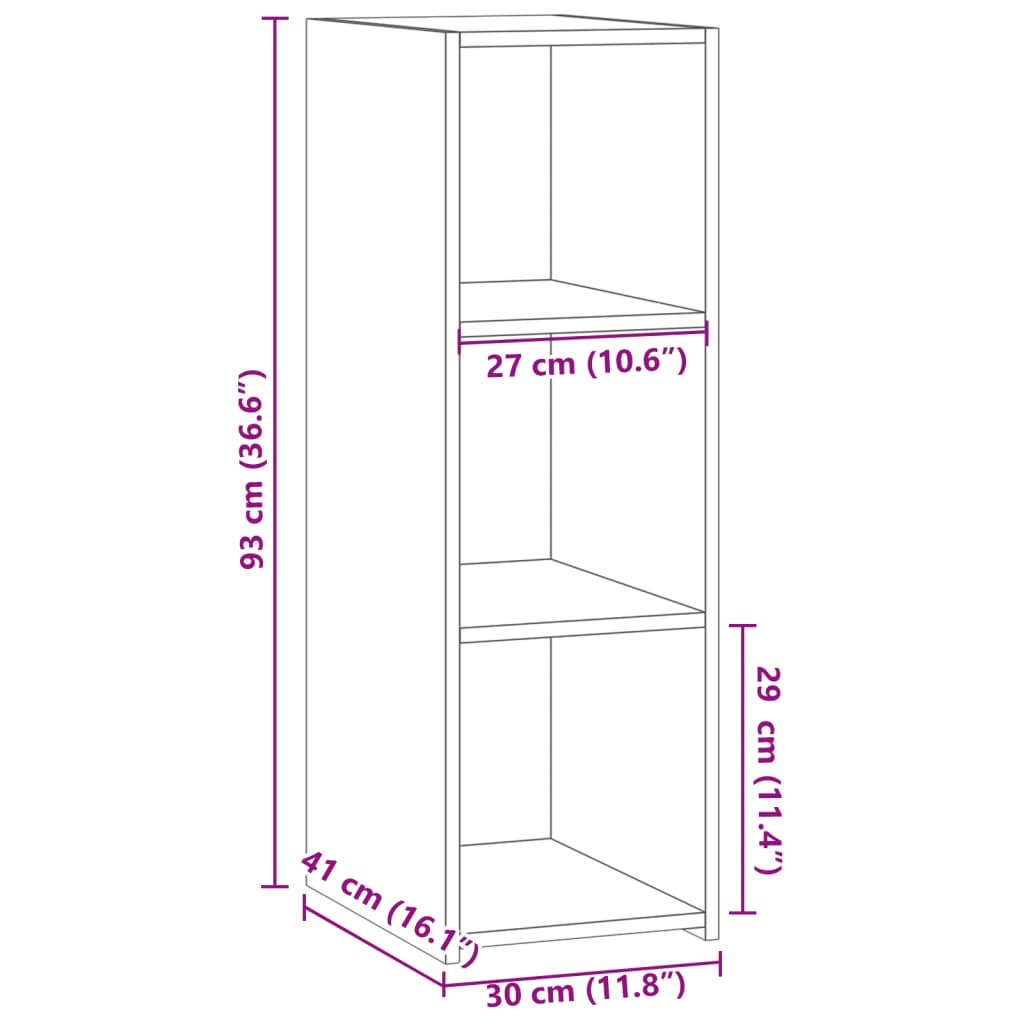 Skjenk sonoma eik 30x41x93 cm konstruert tre
