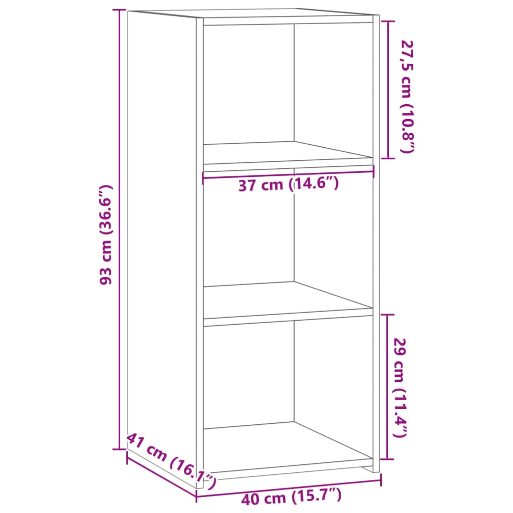 Skjenk sonoma eik 40x41x93 cm konstruert tre
