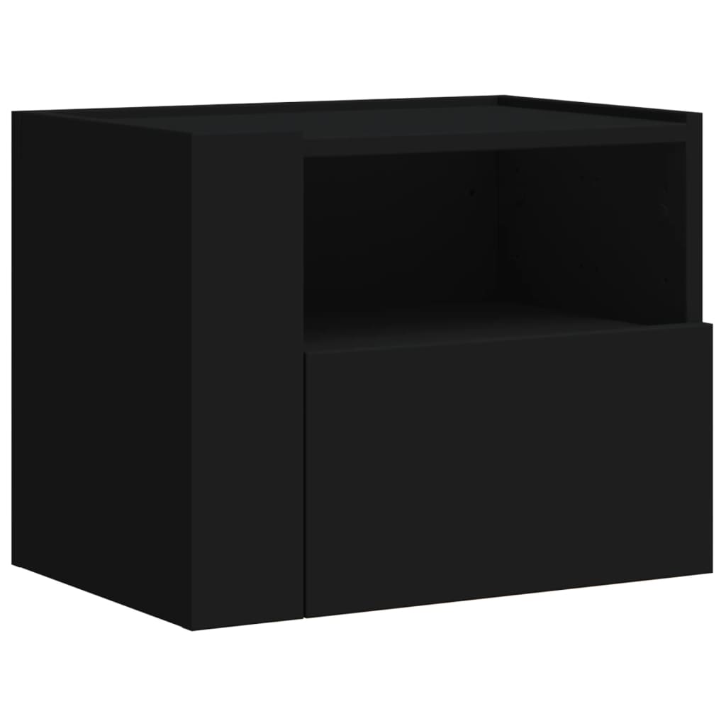 Veggmonterte nattbord 2 stk svart 45x30x35 cm