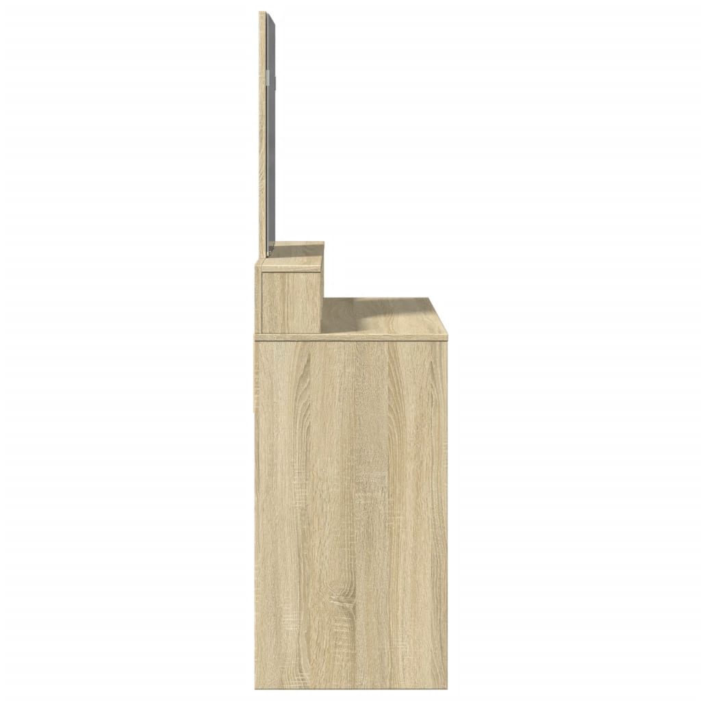Sminkebord med speil sonoma eik 80x41x144,5 cm