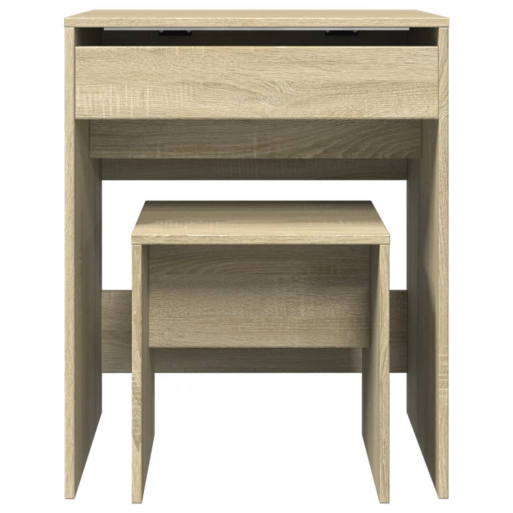 Sminkebord med krakk sonoma eik 60x40x113,5 cm
