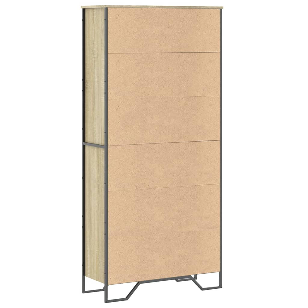 Bokhylle sonoma eik 80x31x169 cm sponplate