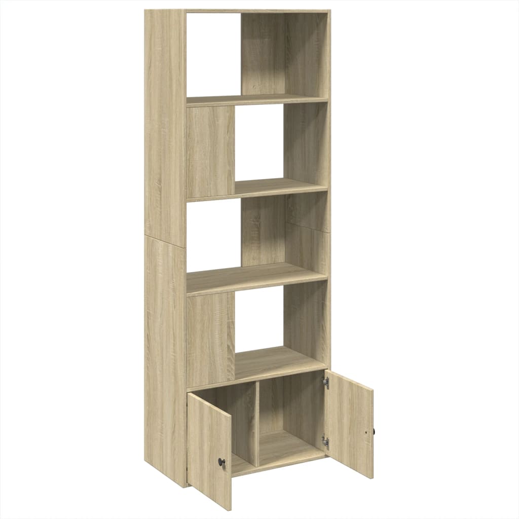 Bokhylle sonoma eik 70x36x189 cm konstruert tre