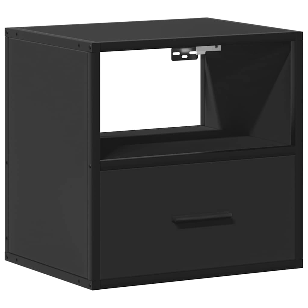 Veggmontert nattbord svart 40x31x39,5 cm