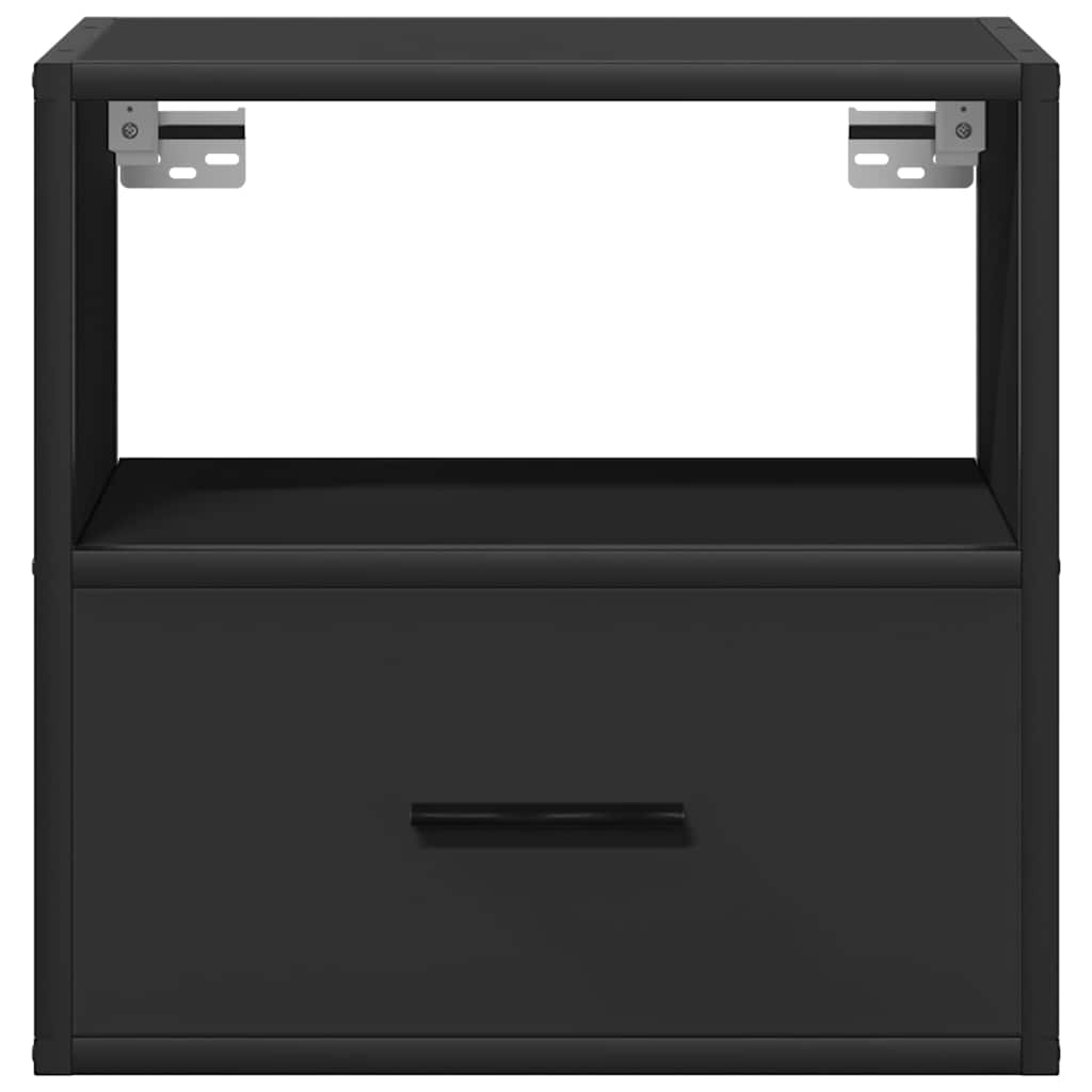 Veggmontert nattbord svart 40x31x39,5 cm