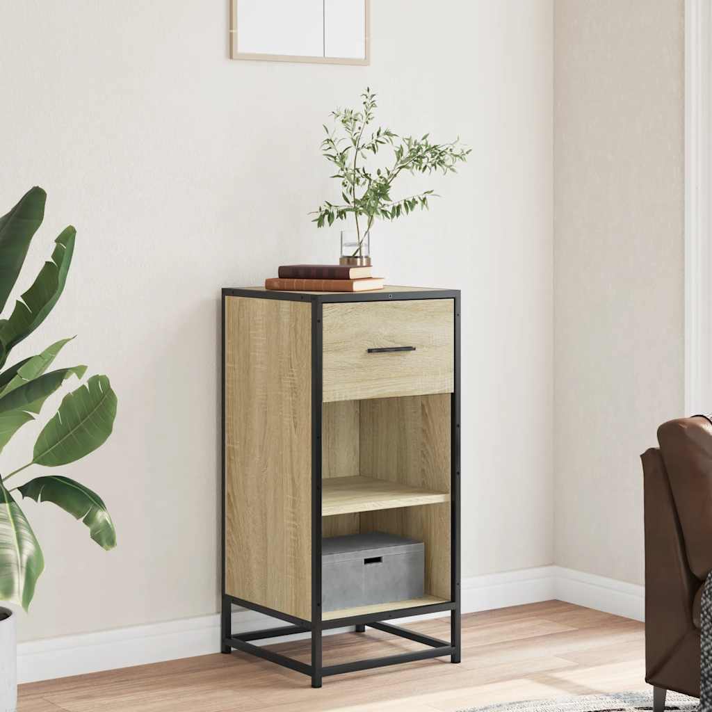 Skjenk sonoma eik 35,5x35x76 cm konstruert tre og metall