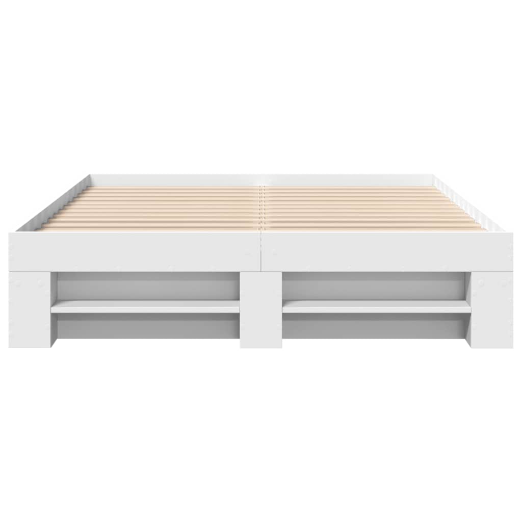 Sengeramme hvit 135x190 cm konstruert tre