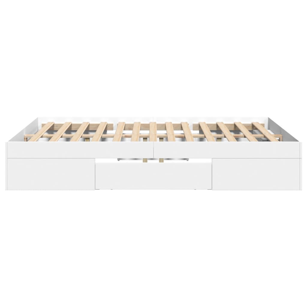 Sengeramme hvit 135x190 cm konstruert tre