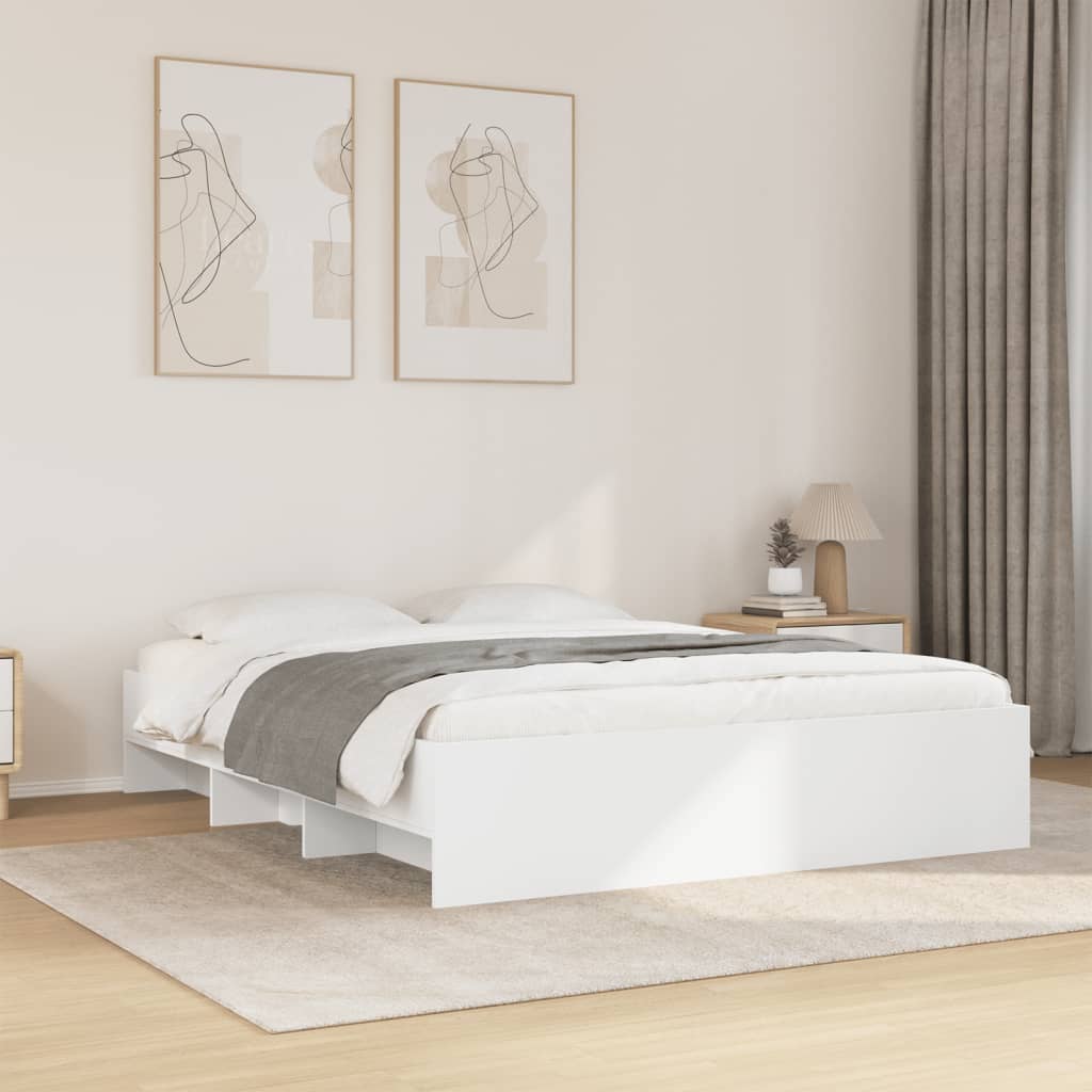 Sengeramme hvit 150x200 cm konstruert tre