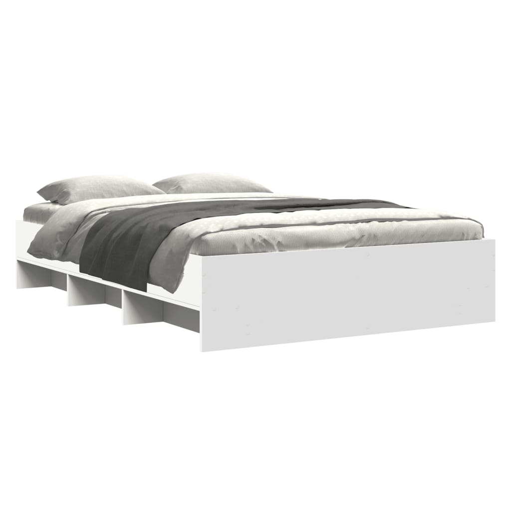 Sengeramme hvit 135x190 cm konstruert tre