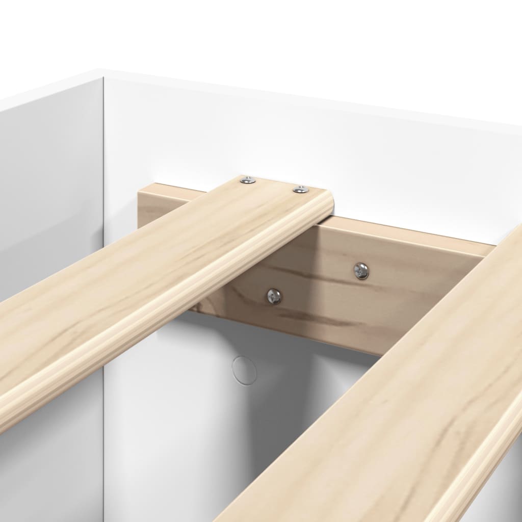 Sengeramme hvit 135x190 cm konstruert tre