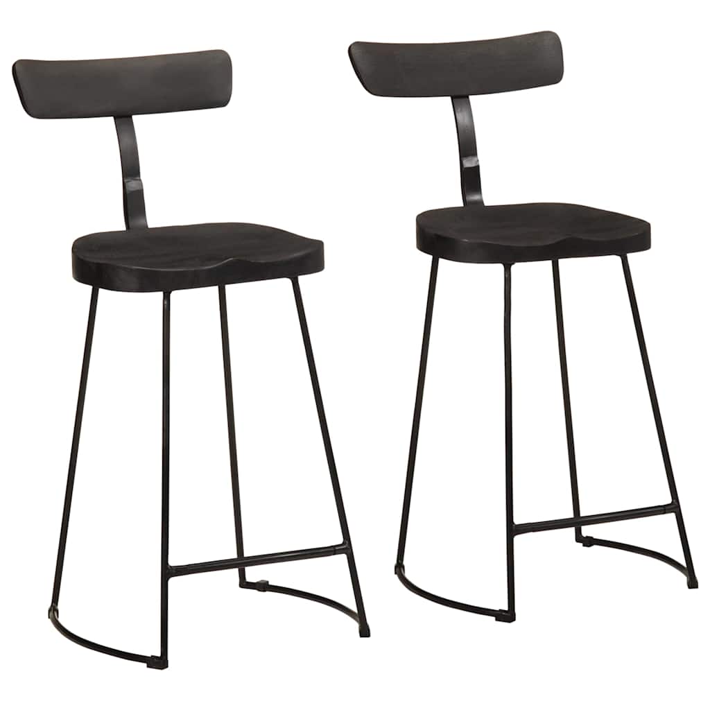 Barkrakker 2 stk svart 49x43x88 cm heltre mango