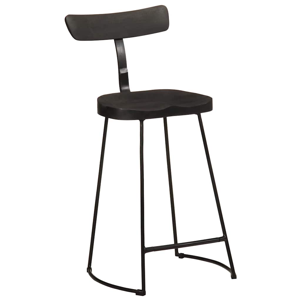 Barkrakker 2 stk svart 49x43x88 cm heltre mango