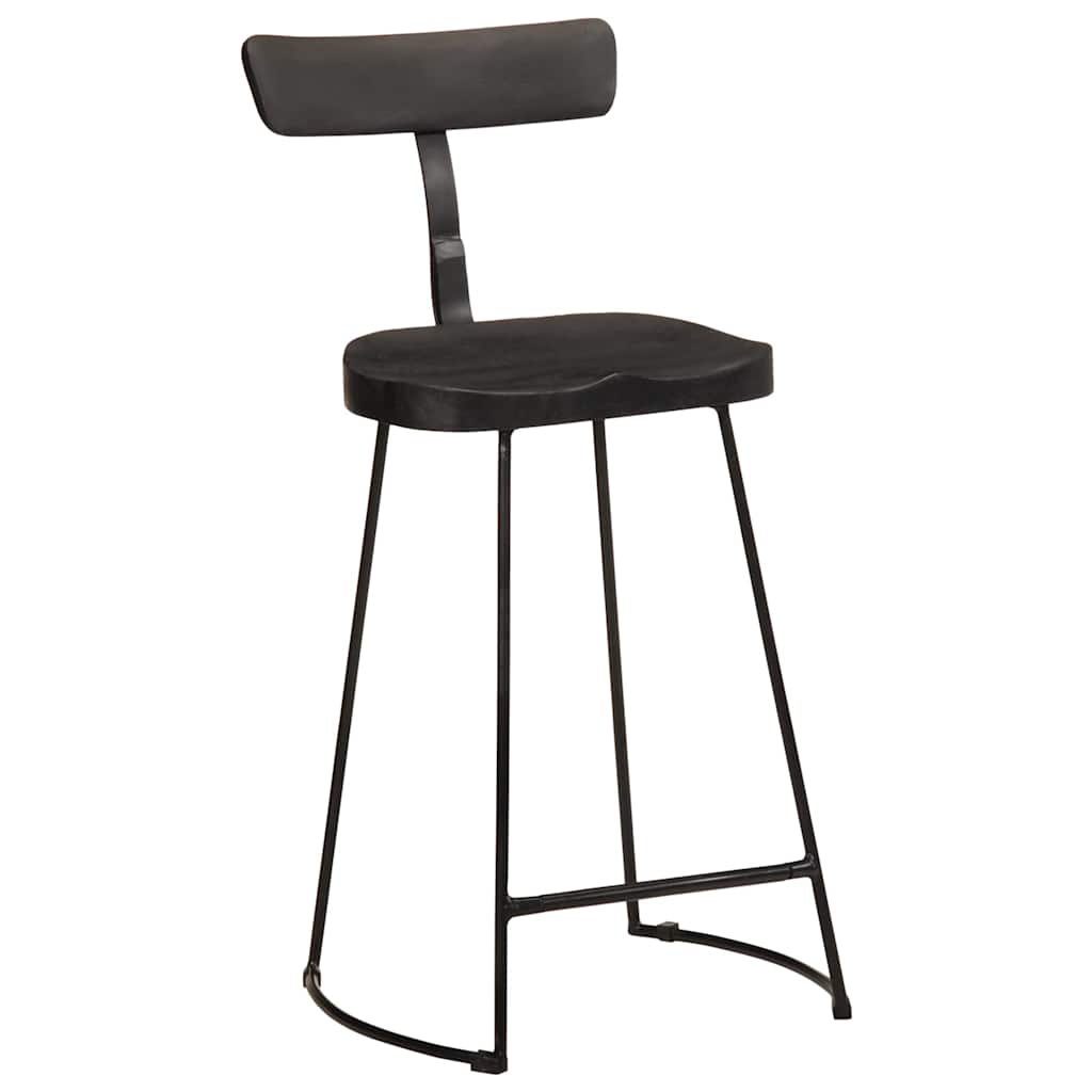 Barkrakker 2 stk svart 49x43x88 cm heltre mango