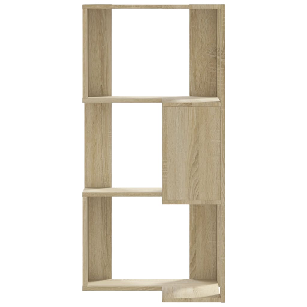 Bokhylle hjørne 3 lag sonoma eik 50x50x102 cm konstruert tre