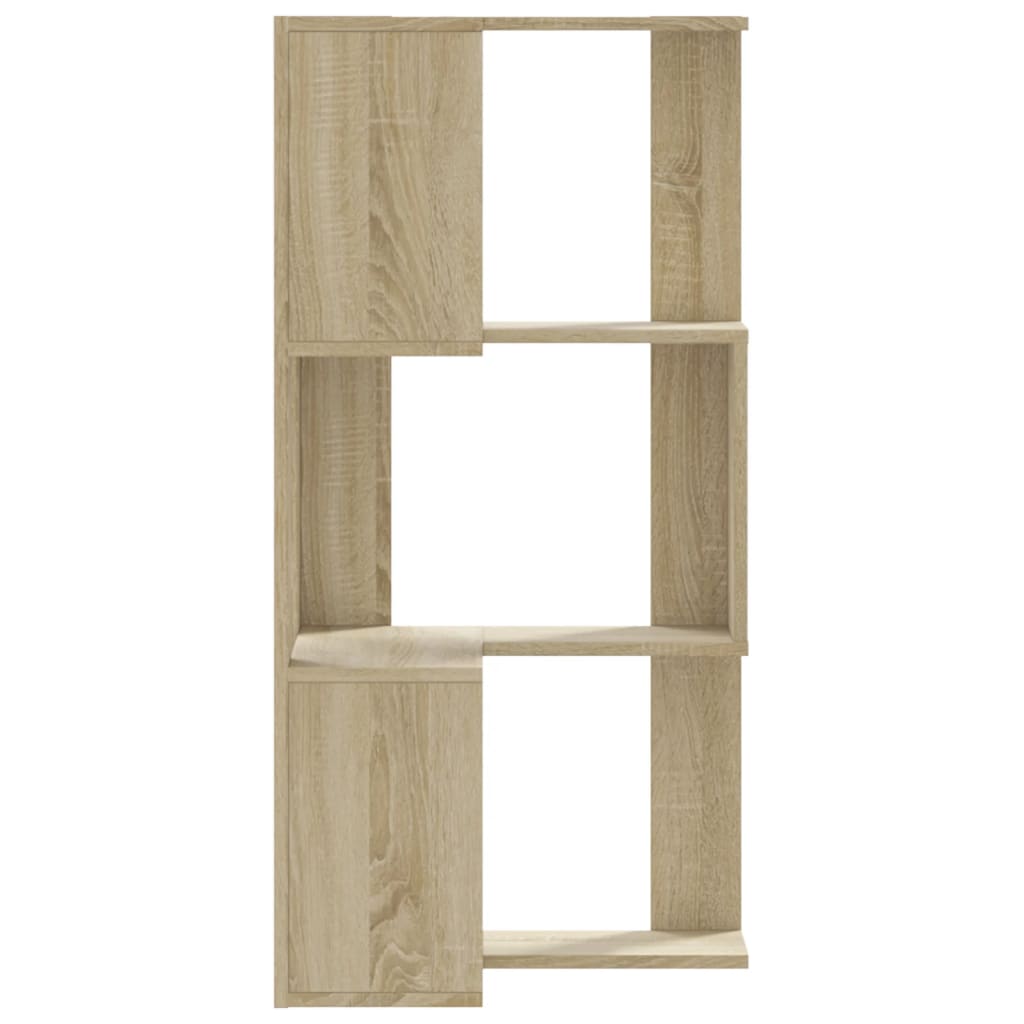 Bokhylle hjørne 3 lag sonoma eik 50x50x102 cm konstruert tre