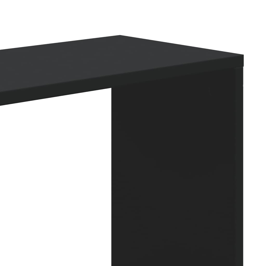 Bokhylle 5 etasjer svart 45x23,5x162,5 cm konstruert tre
