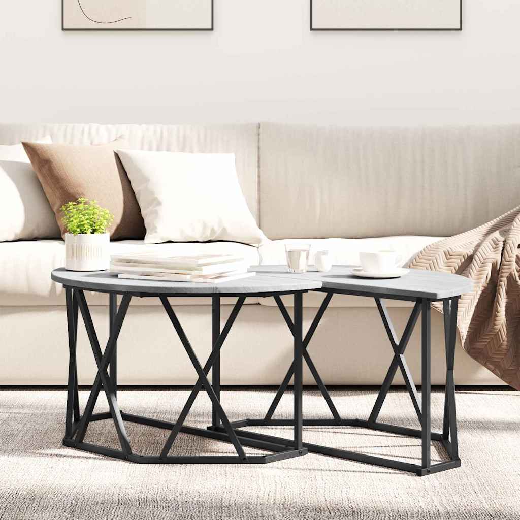 Grå Sonoma Kaffebord 80x80x42 cm Laget av konstruert tre