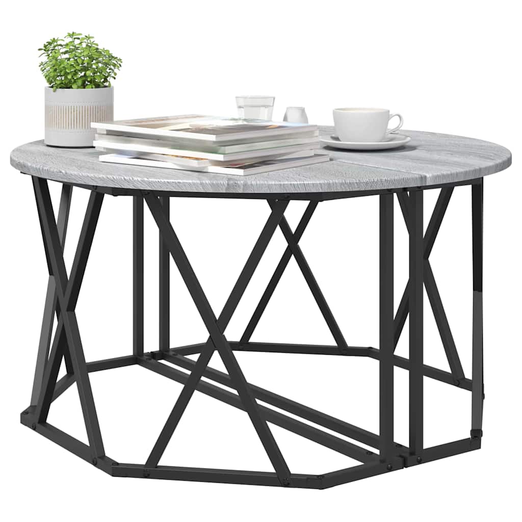 Grå Sonoma Kaffebord 80x80x42 cm Laget av konstruert tre
