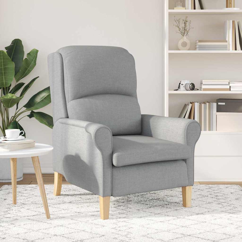 Moderne Lenestol Lysegrå Polyesterstoff, Tre Middels Ergonomisk