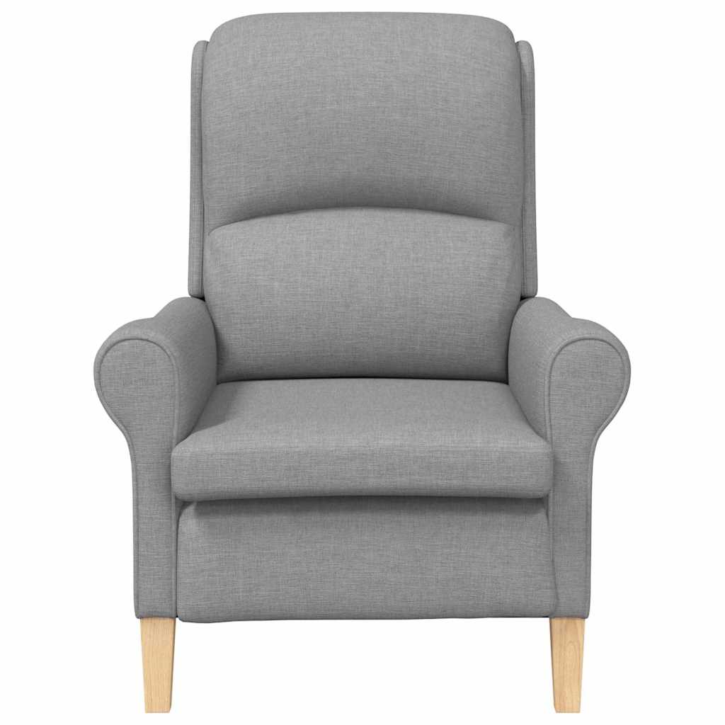 Moderne Lenestol Lysegrå Polyesterstoff, Tre Middels Ergonomisk
