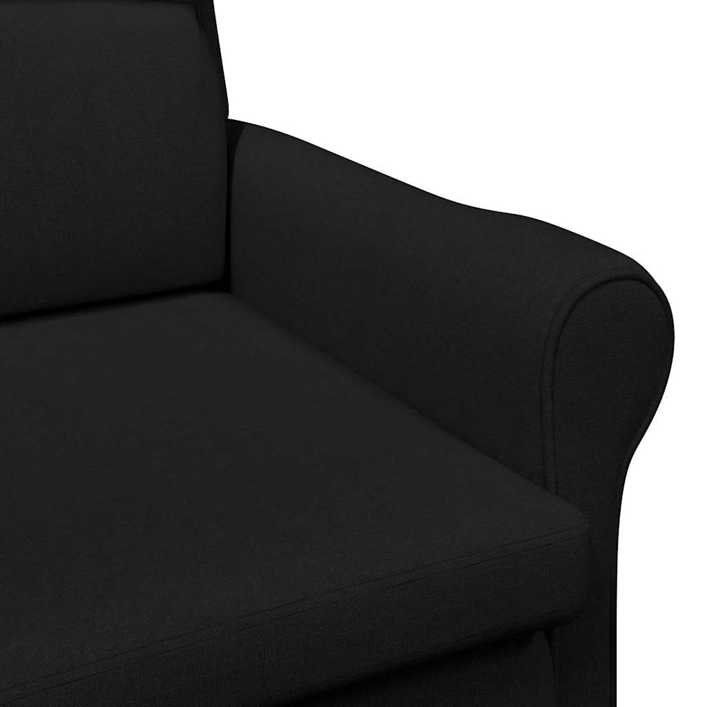 Moderne Lenestol Svart Polyesterstoff, Tre