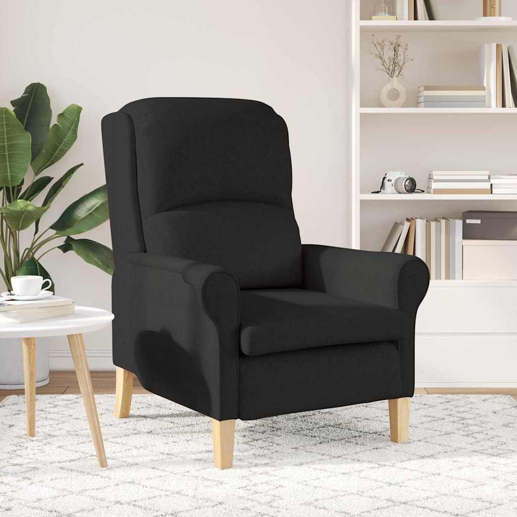 Moderne Lenestol Svart Polyesterstoff, Tre