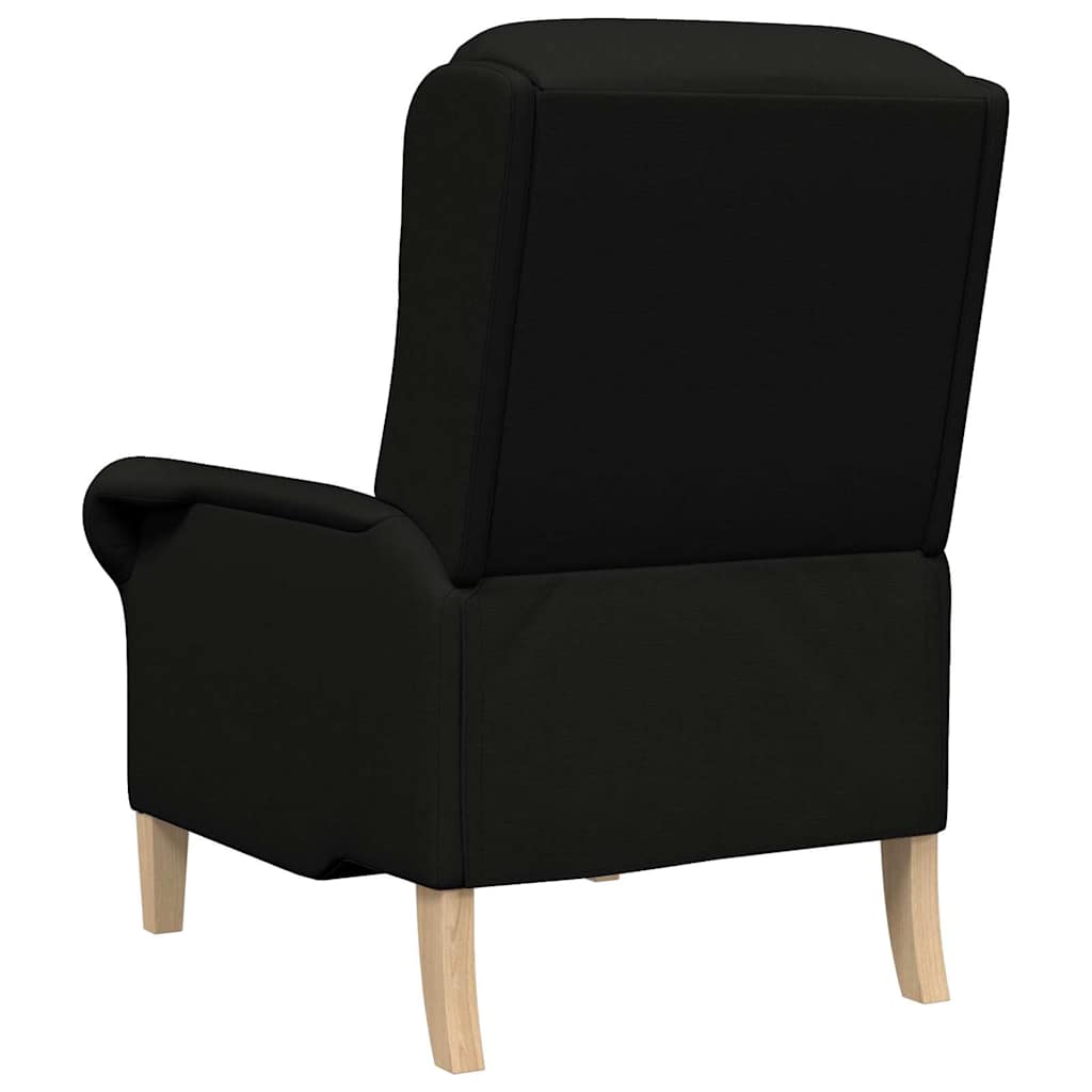 Moderne Lenestol Svart Polyesterstoff, Tre