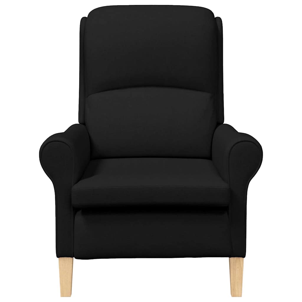Moderne Lenestol Svart Polyesterstoff, Tre