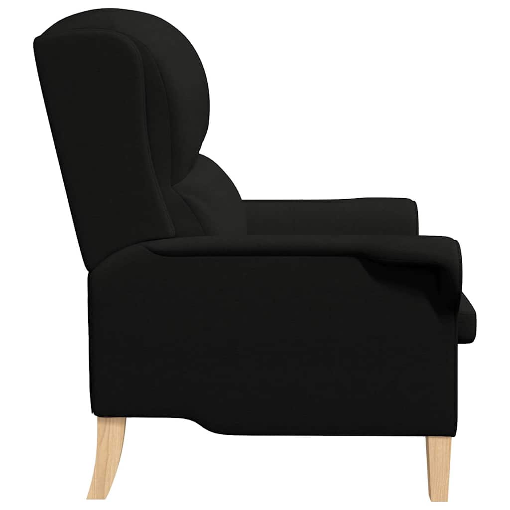 Moderne Lenestol Svart Polyesterstoff, Tre