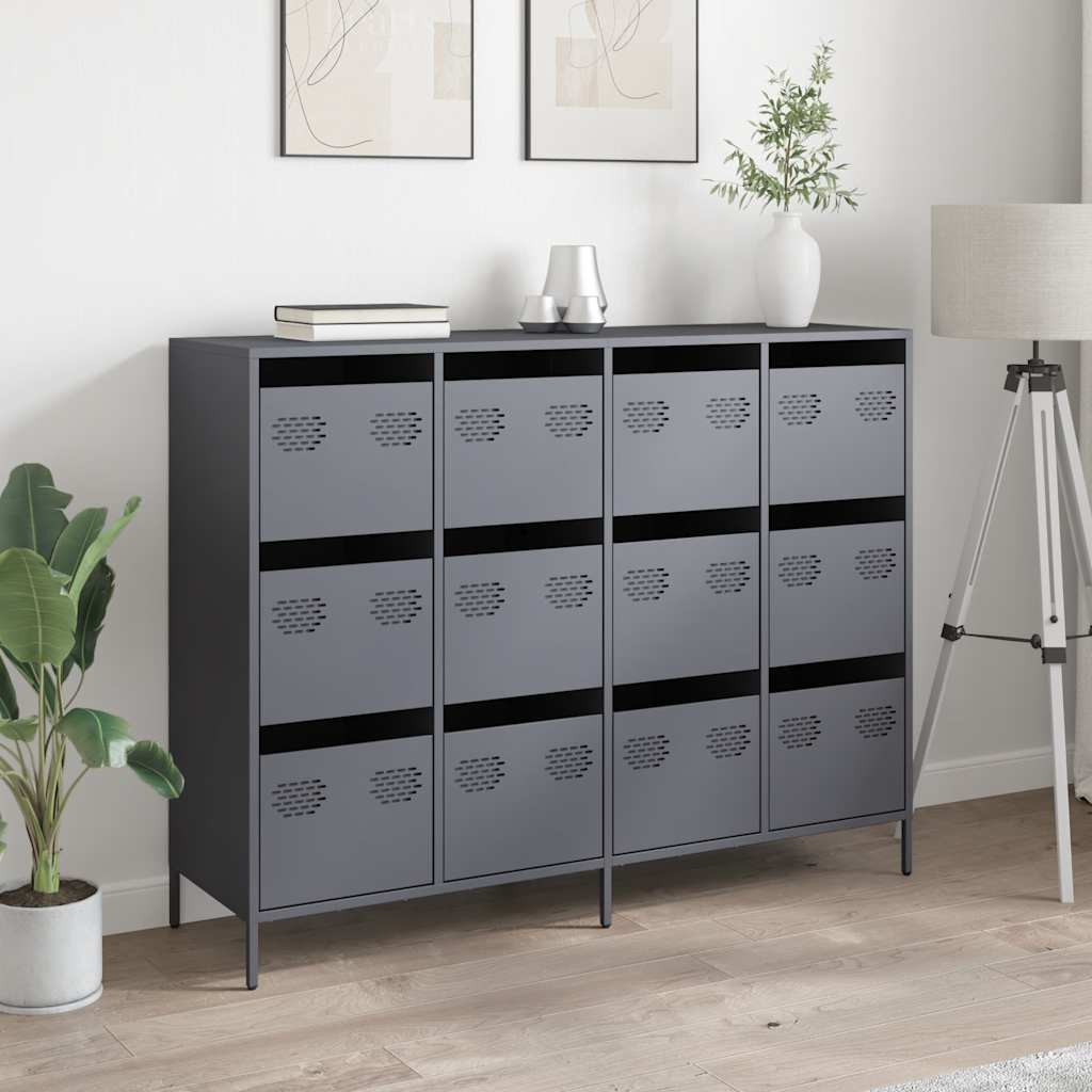 Skjenk antrasitt 135x39x103,5 cm kaldvalset stål