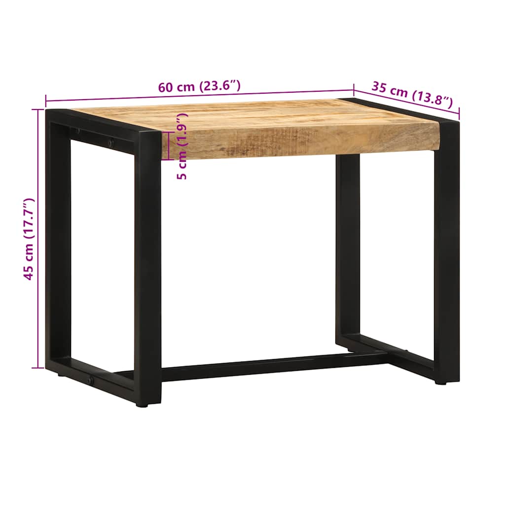Benk 60x35x45 cm grovt heltre mangotre