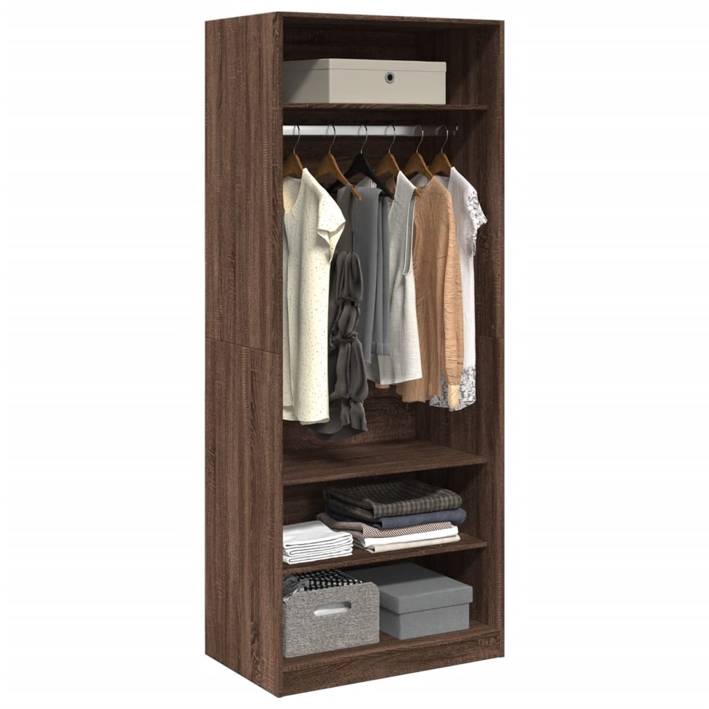 Garderobe brun eik 80x50x200 cm konstruert tre