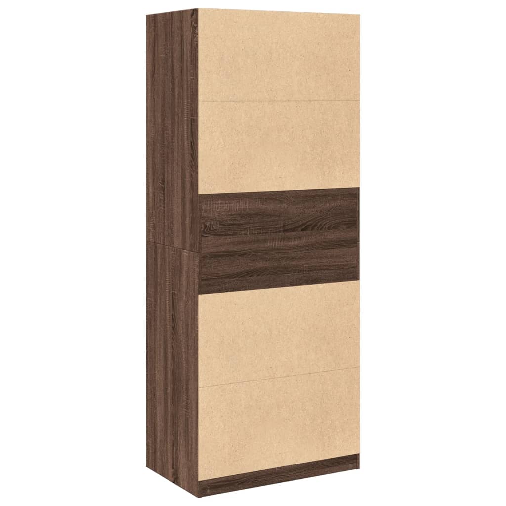 Garderobe brun eik 80x50x200 cm konstruert tre