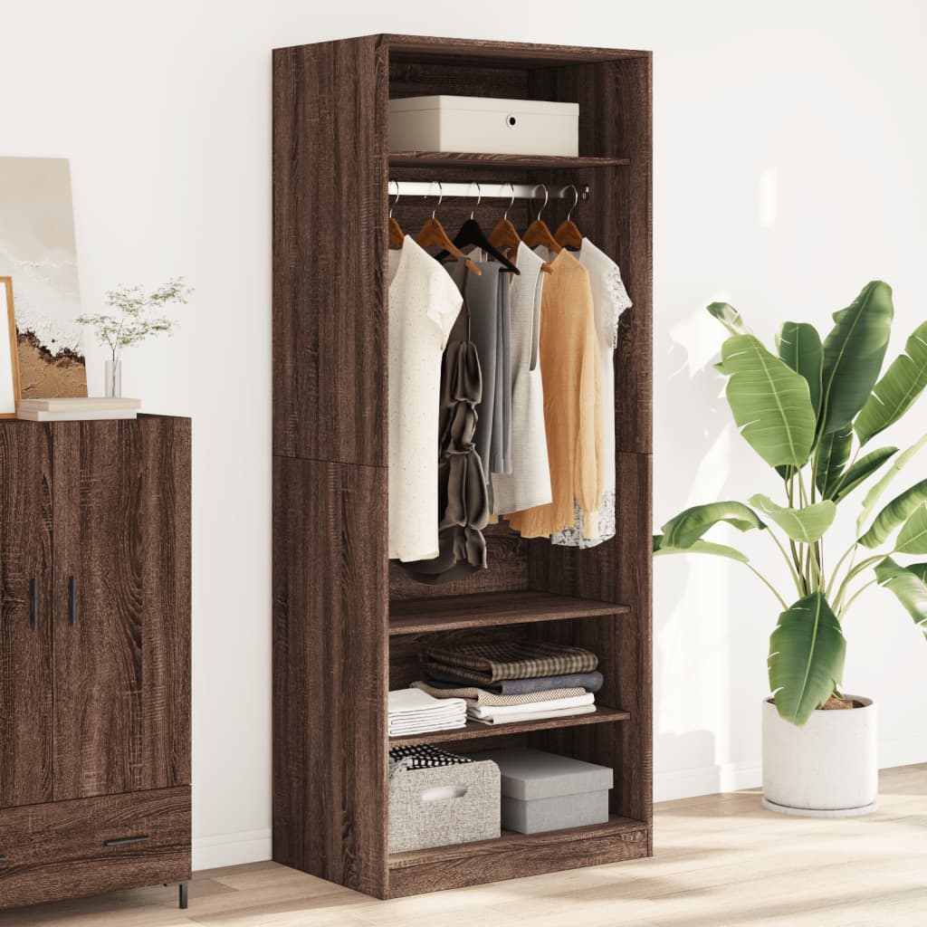Garderobe brun eik 80x50x200 cm konstruert tre