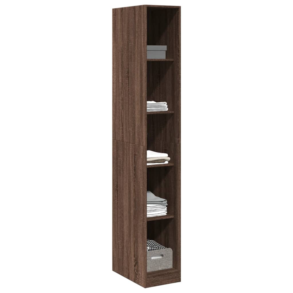 Garderobe brun eik 30x50x200 cm konstruert tre