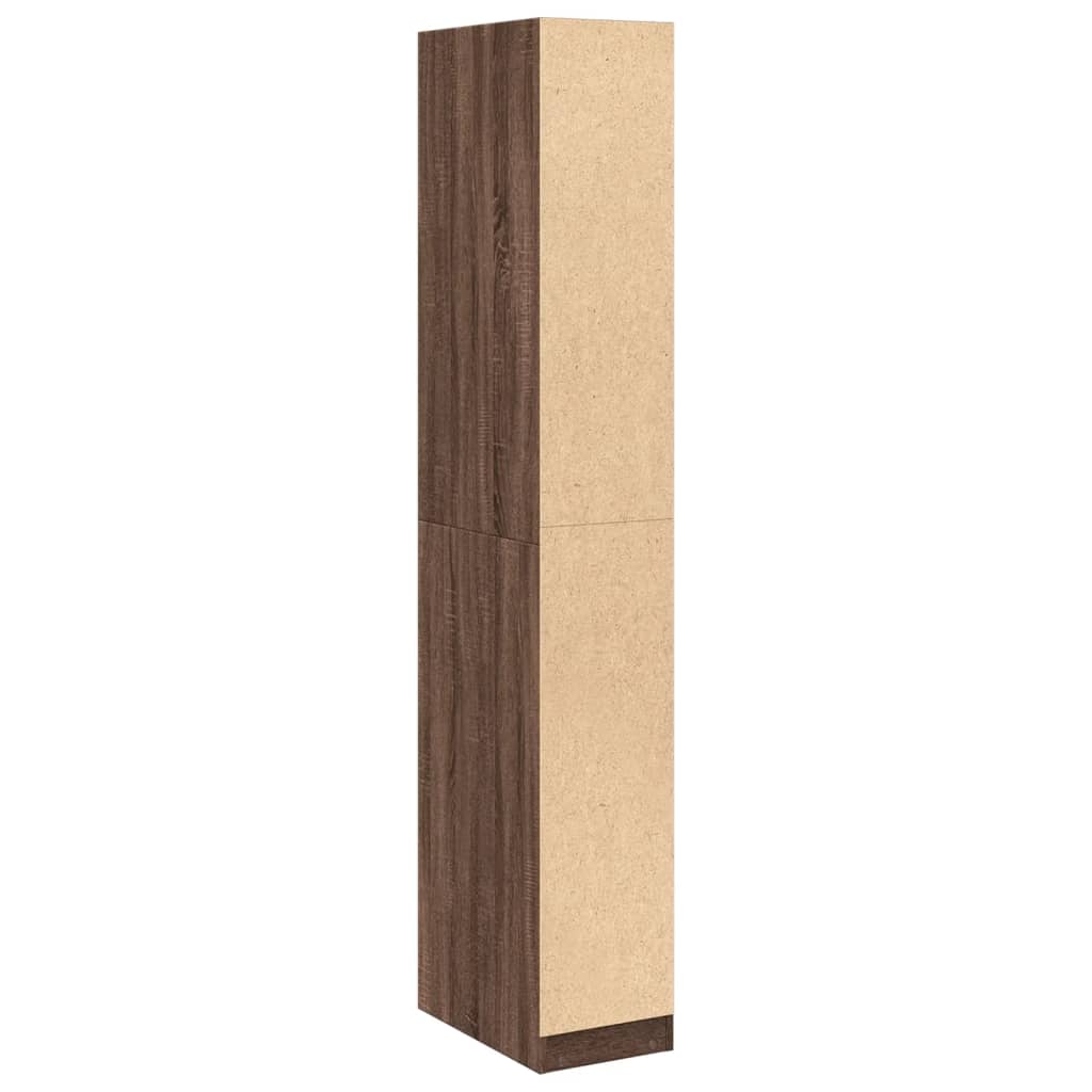 Garderobe brun eik 30x50x200 cm konstruert tre