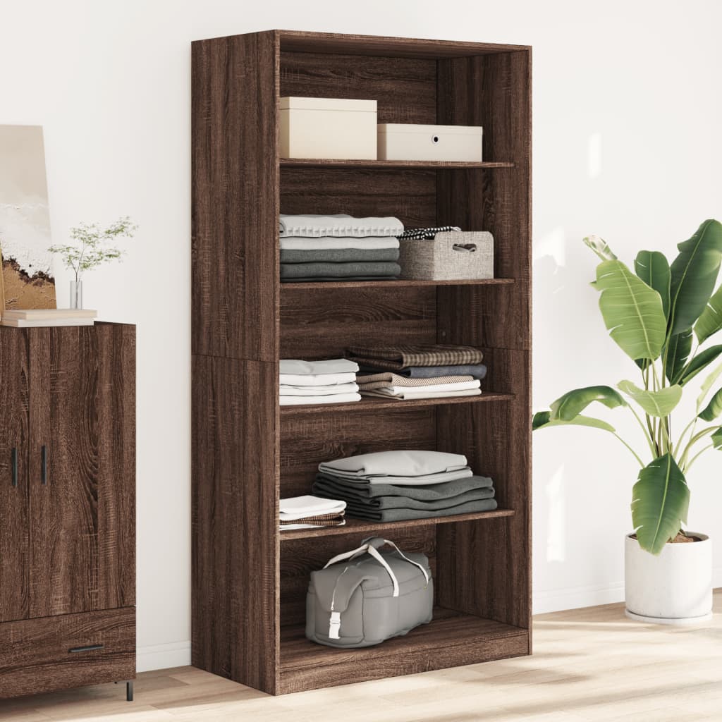 Garderobe brun eik 100x50x200 cm konstruert tre