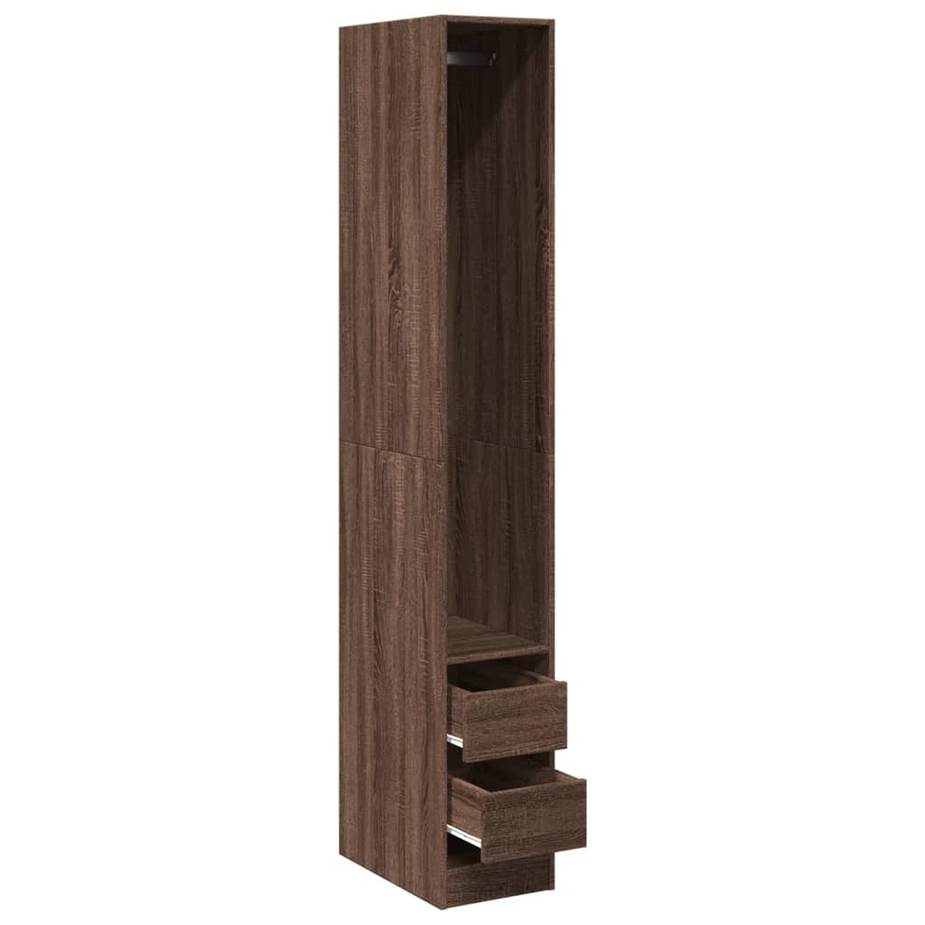 Garderobe brun eik 30x50x200 cm konstruert tre