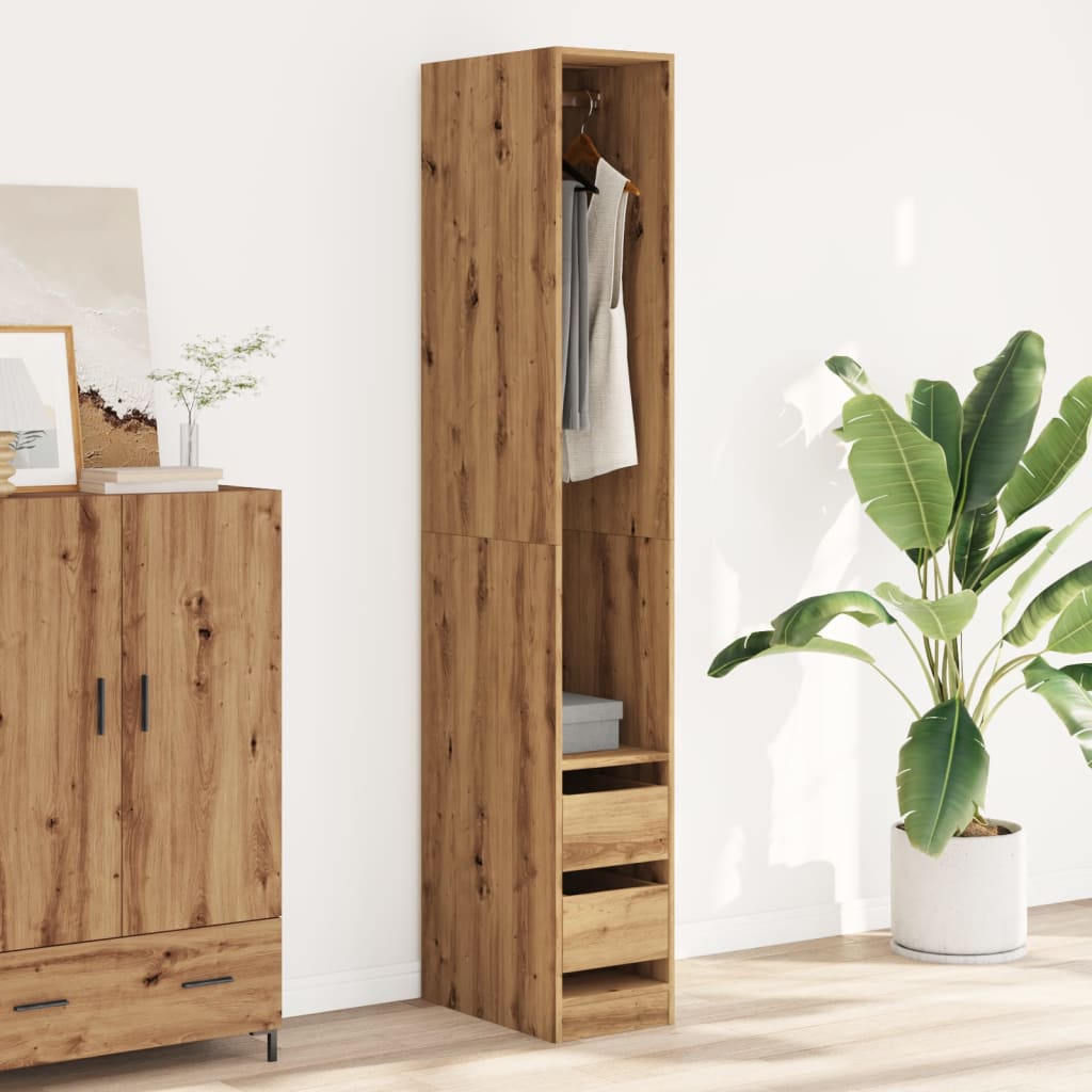 Garderobe artisan eik 30x50x200 cm konstruert tre