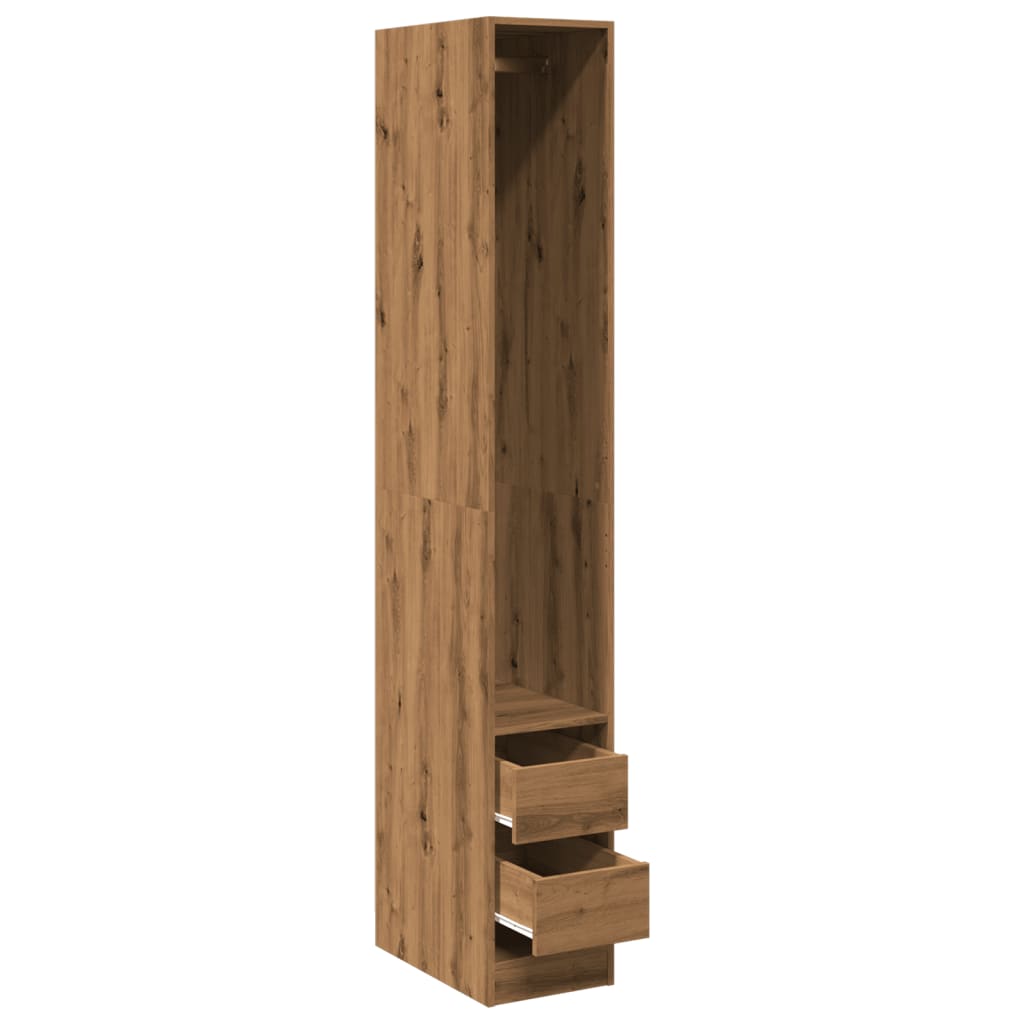 Garderobe artisan eik 30x50x200 cm konstruert tre