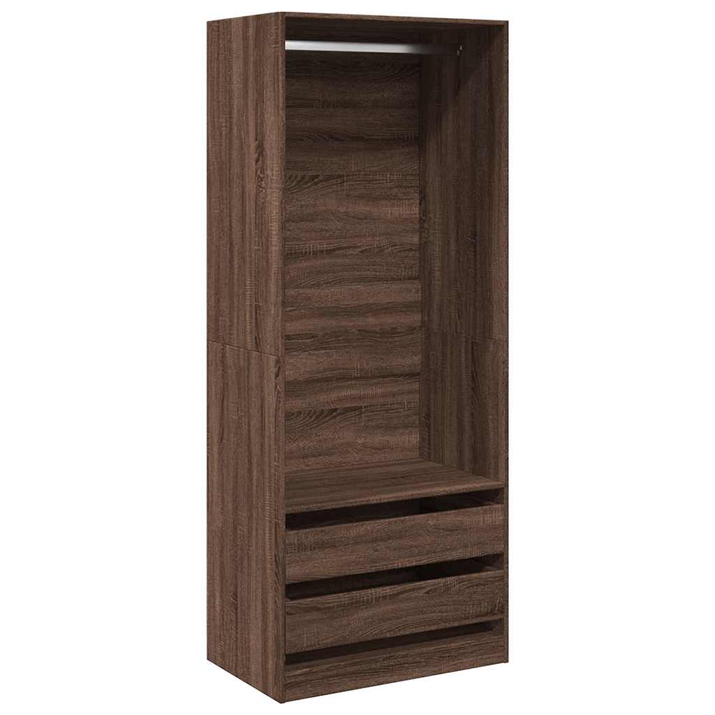 Garderobe brun eik 80x50x200 cm konstruert tre