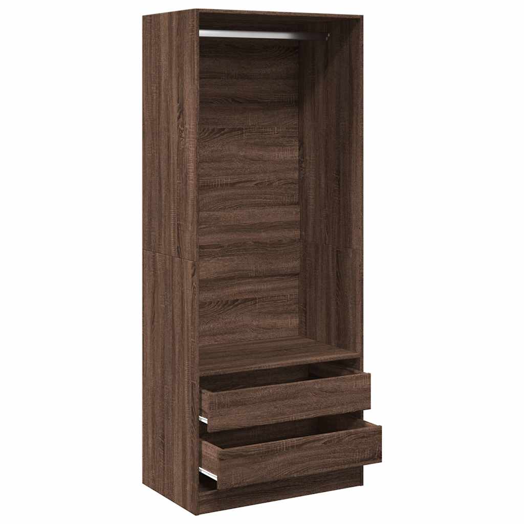 Garderobe brun eik 80x50x200 cm konstruert tre