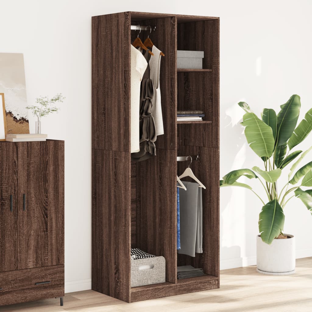 Garderobe brun eik 80x50x200 cm konstruert tre