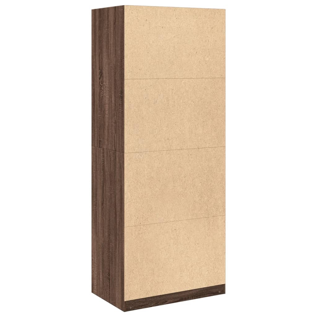 Garderobe brun eik 80x50x200 cm konstruert tre
