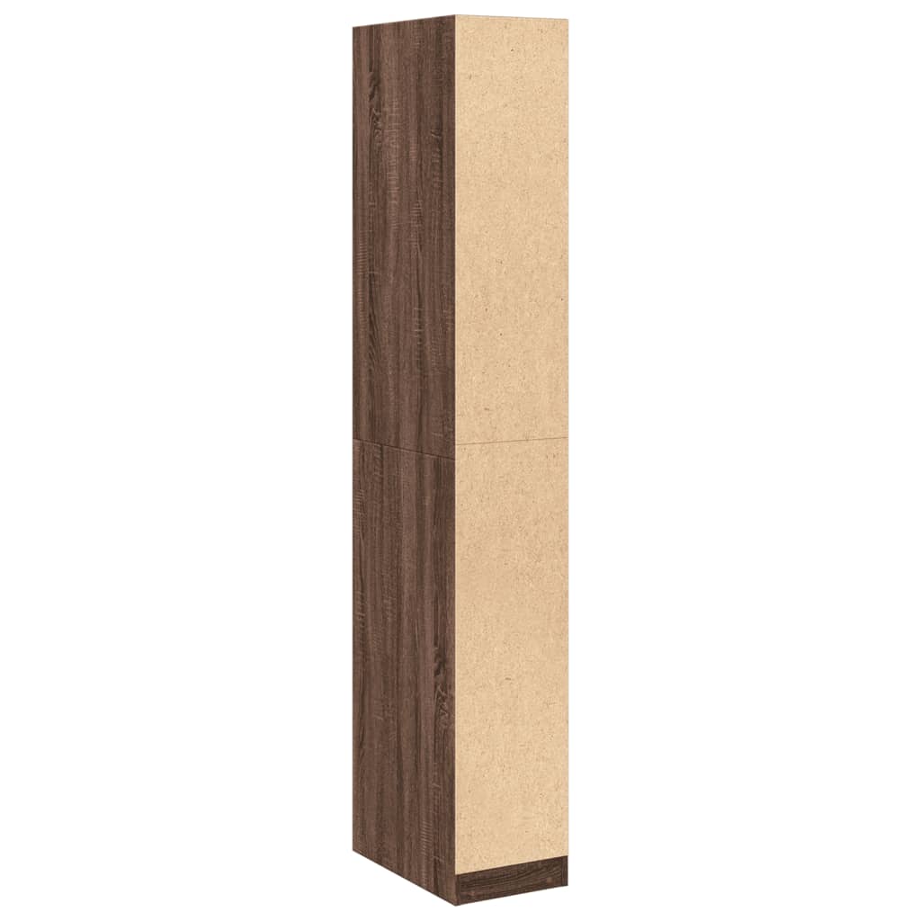 Garderobe brun eik 30x50x200 cm konstruert tre