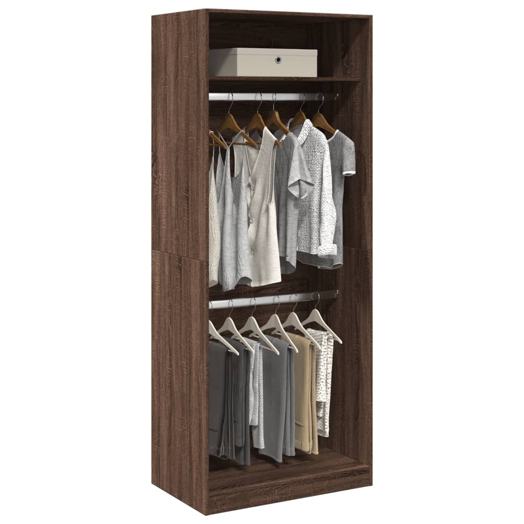 Garderobe brun eik 80x50x200 cm konstruert tre