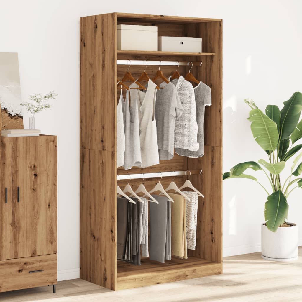 Garderobe artisan eik 100x50x200 cm konstruert tre